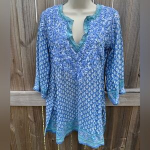 Amaya women’s silk embroidered tunic size 38 (small)